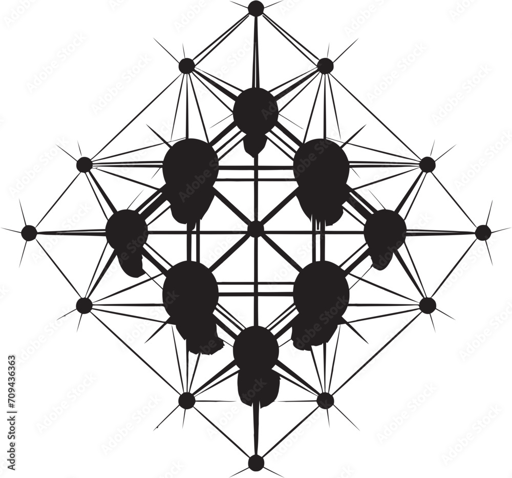Fototapete ethereal equilibrium sleek black logo featuring abstract geometric forms in vector dimensional harmo
