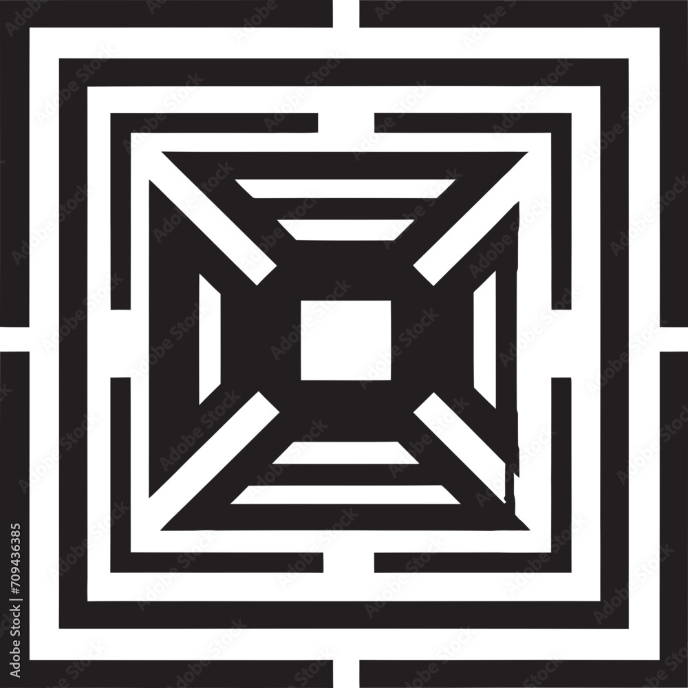 Fototapete infinite angles sleek vector logo design featuring black abstract geometric shapes mystic geometry a