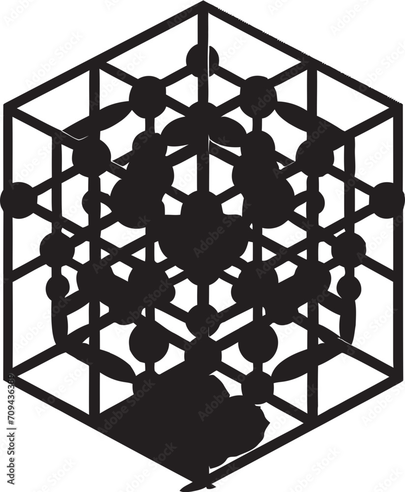 Fototapete geometric zenith abstract black vector logo design with dynamic shapes ethereal equilibrium sleek bl