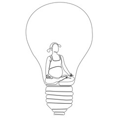 continuous line of pregnant women inside lights