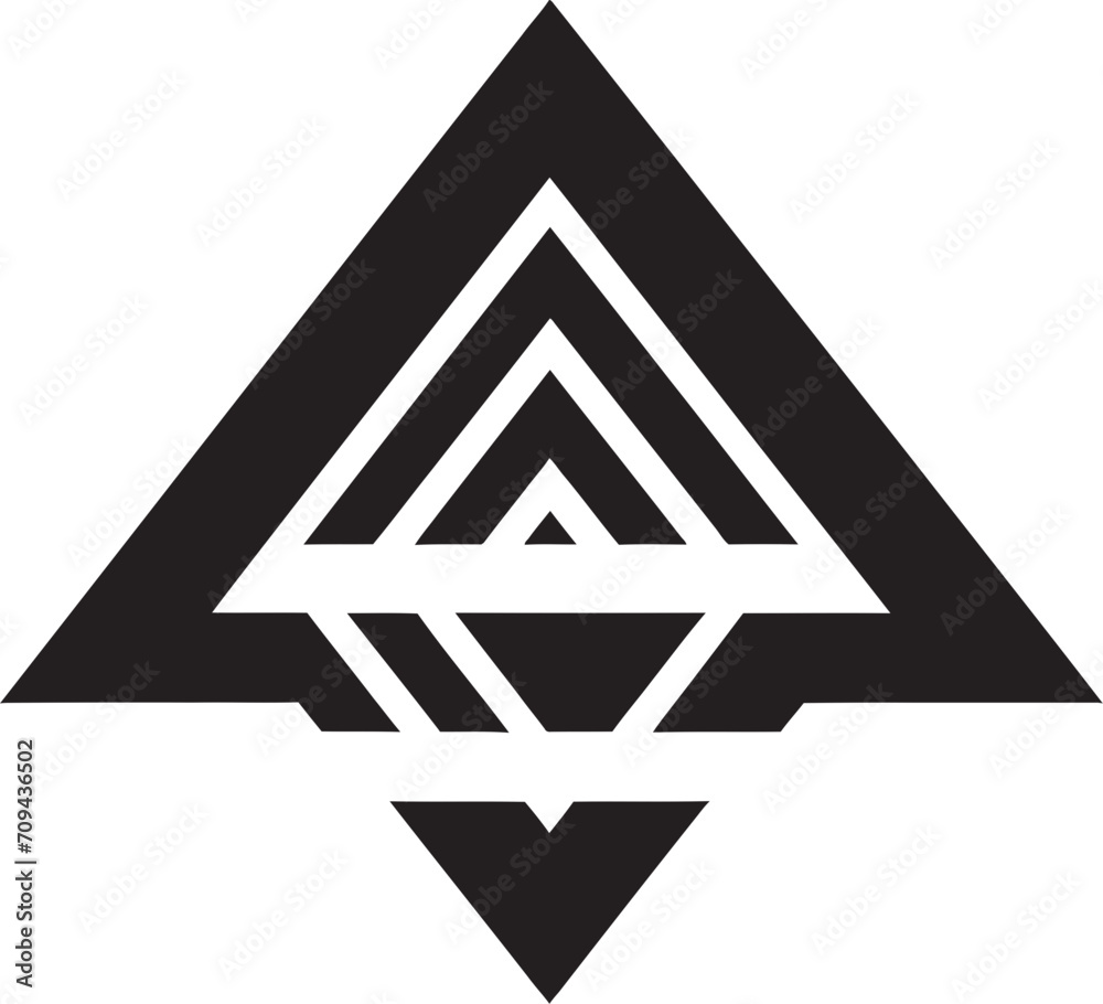 Fototapete dynamic symmetry monochromatic logo featuring abstract geometric shapes in vector shape fusion vecto