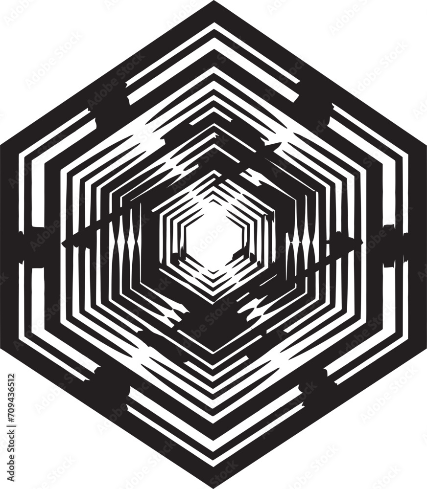 Fototapete shape fusion vector logo design with abstract black geometric forms quantum contours sleek emblem sh