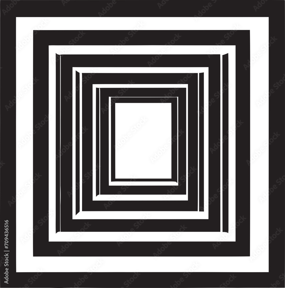 Fototapete ephemeral lines abstract black logo design with vector geometric elements astral symmetry vector log