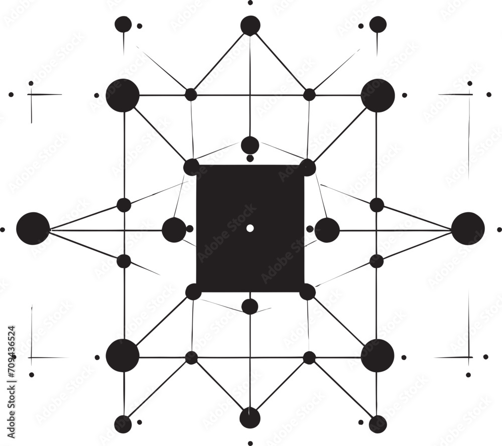 Fototapete ethereal equilibrium sleek black logo featuring abstract geometric forms in vector dimensional harmo