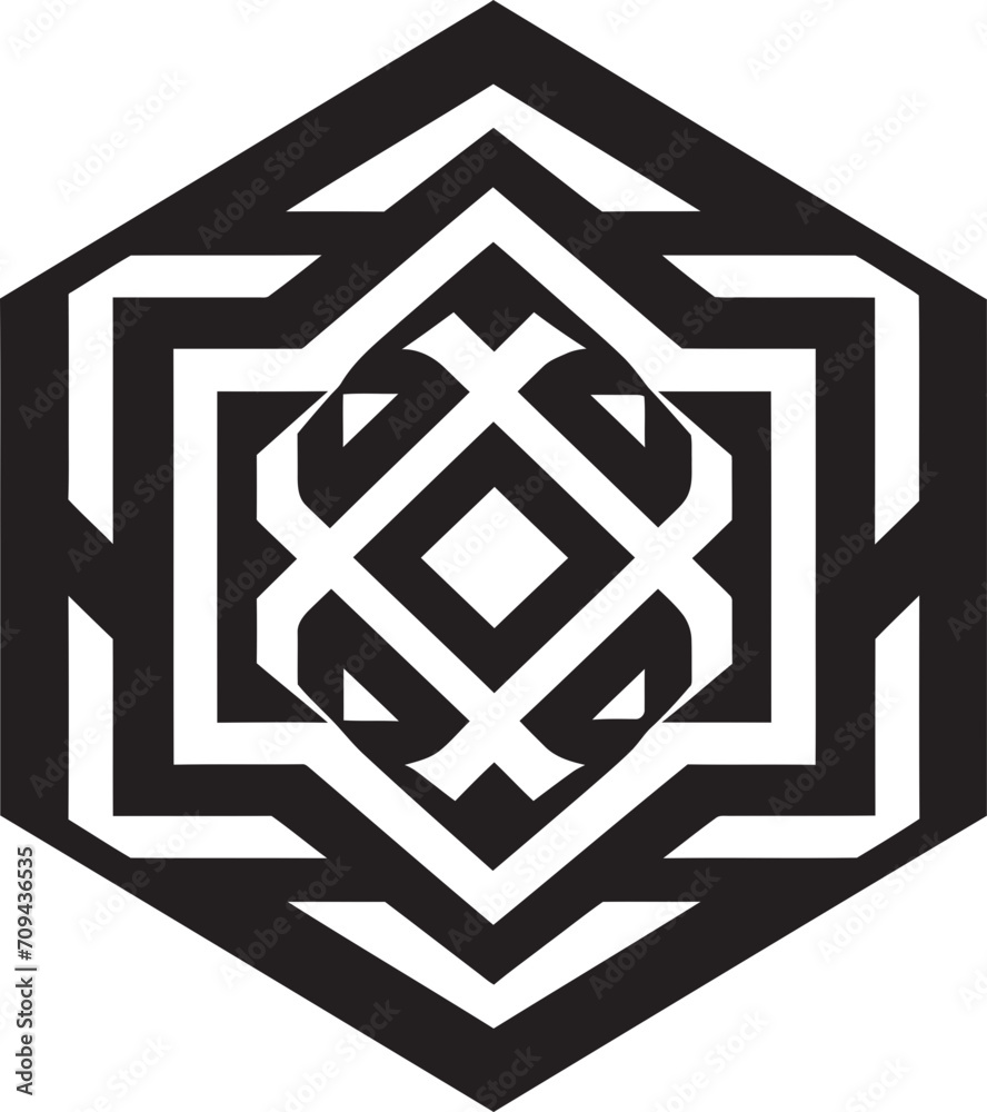 Fototapete infinite angles elegant vector logo design depicting black abstract geometric shapes mystic geometry