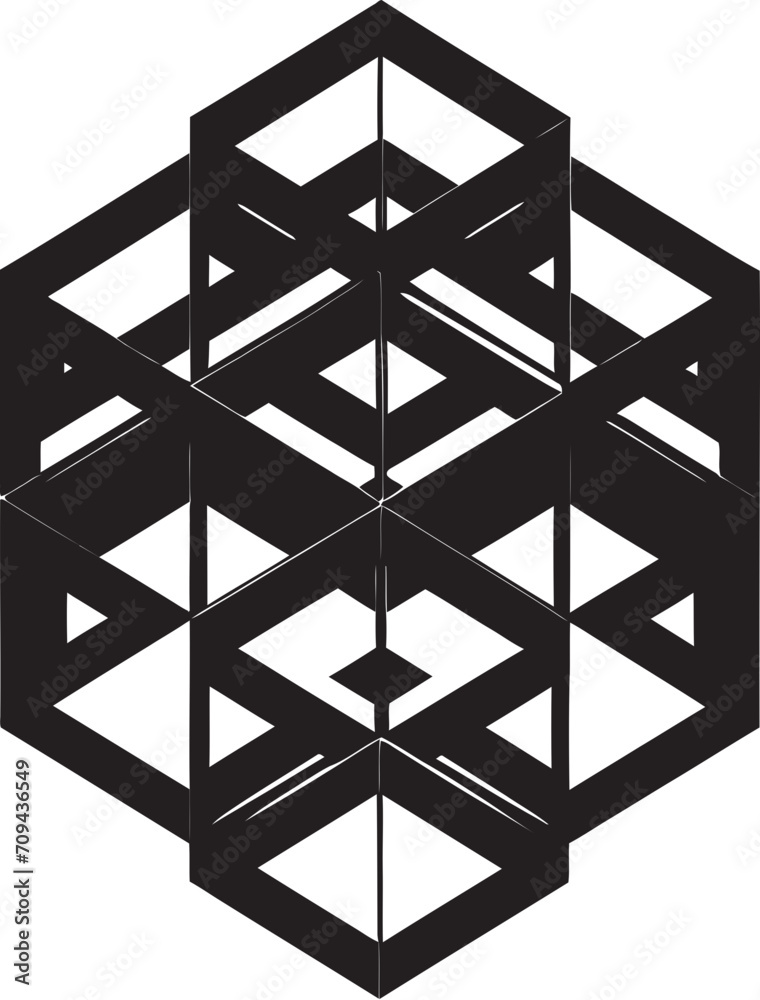 Fototapete infinite angles sleek vector logo design featuring black abstract geometric shapes mystic geometry a