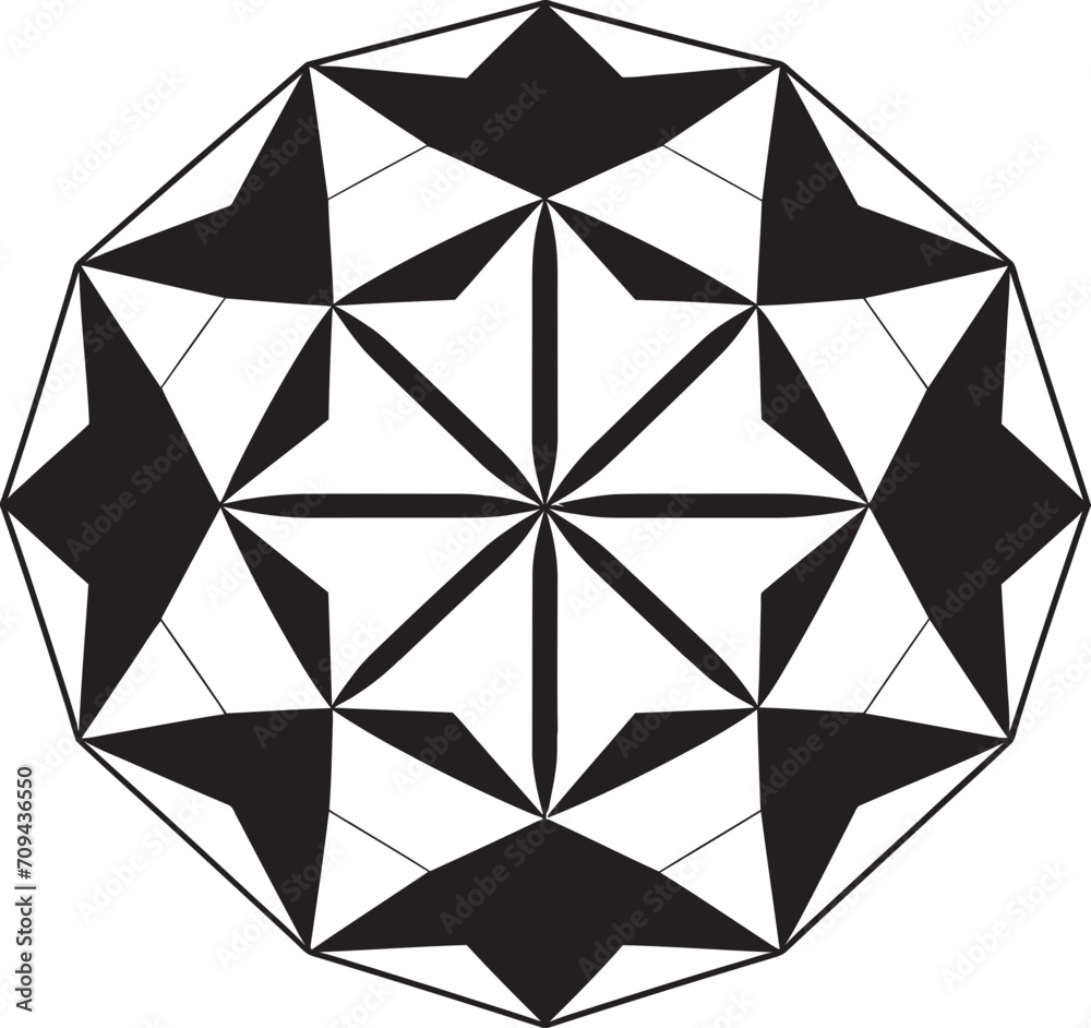 Fototapete ethereal equilibrium monochromatic emblem depicting abstract geometric design in vector dimensional 