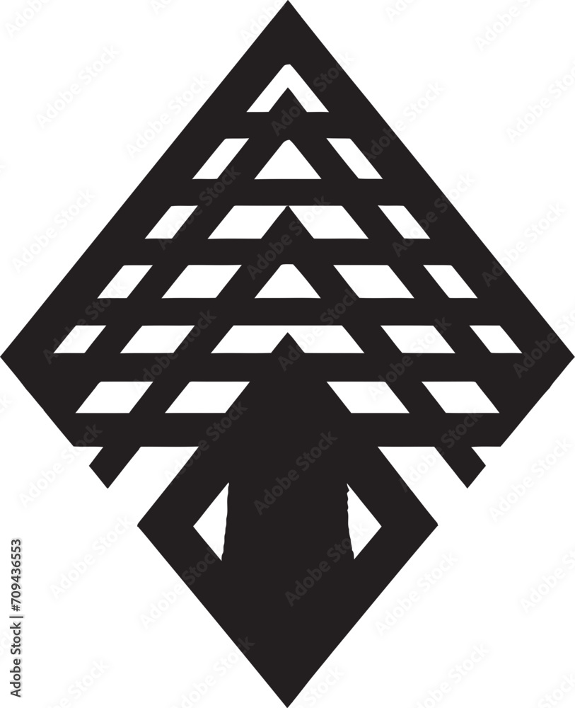 Fototapete quantum contours black icon featuring abstract geometric shape in vector geometric zenith sleek vect