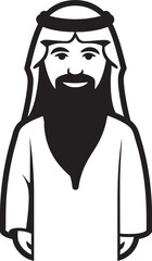 Noble Traditions Black Vector Logo Design with Elegant Arabic Man Design Mystic Presence Sleek Black Icon of an Arabic Man in Vector Logo Design