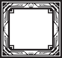 Eternal Glamour Elegant Icon Showcasing Art Deco Frame in Vector Deco Elegance Black Emblem Featuring Art Deco Frame in Vector