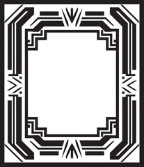 Luxury Fusion Black Icon Showcasing Art Deco Frame in Vector Artistry Unveiled Elegant Vector Logo Featuring Art Deco Frame Design