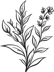 Petals in Noir Sleek Black Icon Showcasing Vector Floral Design Garden Serenity Chic Vector Logo with Black Botanical Florals