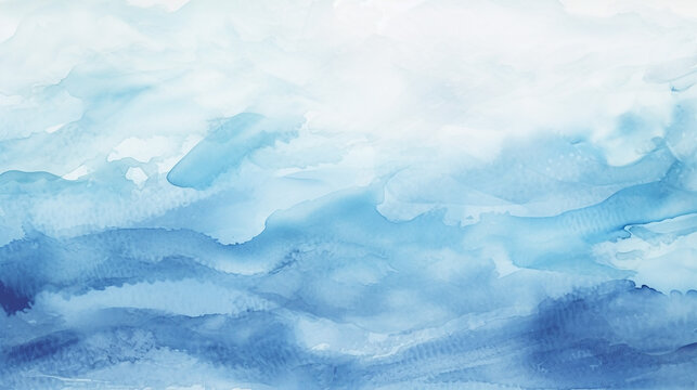 blue and white winter watercolor ombre leaks and splashes text