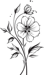 Blossom Tapestry Sleek Vector Logo of Botanical Elegance Floral Essence Timeless Black Icon with Vector Logo Design