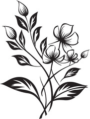 Infinite Blossoms Chic Vector Logo with Botanical Charm in Black Symphony of Petals Black Icon Featuring Timeless Botanical Florals