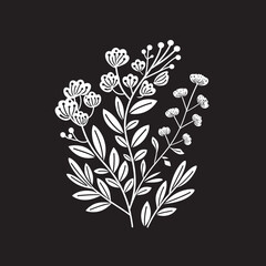 Natures Harmony Chic Vector Logo Design with Black Floral Elements Botanical Beauty Monochrome Emblem Illustrating Black Floral Design