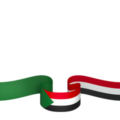 Sudan flag element design national independence day banner ribbon png
