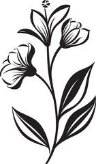 Natures Harmony Chic Vector Logo Design with Black Floral Elements Botanical Beauty Monochrome Emblem Illustrating Black Floral Design