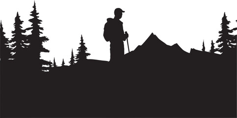 Starlit Campsite Elegant Vector Logo for Nighttime Camping Moonlit Adventure Sleek Black Icon Illustrating Camping Bliss
