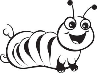 Silk Trail Elegance Black Icon Illustrating Caterpillar Evolution Natures Progression Elegant Monochrome Emblem for Caterpillar Icon