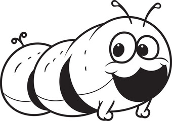 Natures Progression Elegant Monochrome Emblem for Caterpillar Icon Creeping Chic Sleek Vector Logo Design for Stylish Caterpillar