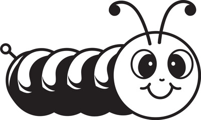 Natures Progression Elegant Monochrome Emblem for Caterpillar Icon Creeping Chic Sleek Vector Logo Design for Stylish Caterpillar