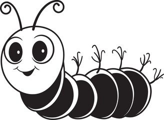 Caterpillar Couture Monochrome Icon in Natures Evolution Metamorphosis Magic Chic Vector Logo for Caterpillar Transformation