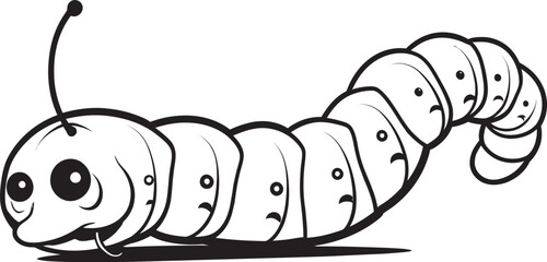 Natures Progression Elegant Monochrome Emblem for Caterpillar Icon Creeping Chic Sleek Vector Logo Design for Stylish Caterpillar