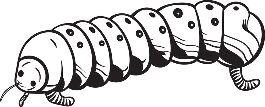 Caterpillar Chic Sleek Black Icon in Natures Evolution Metamorphosis Magic Elegant Vector Logo for Caterpillar Transformation