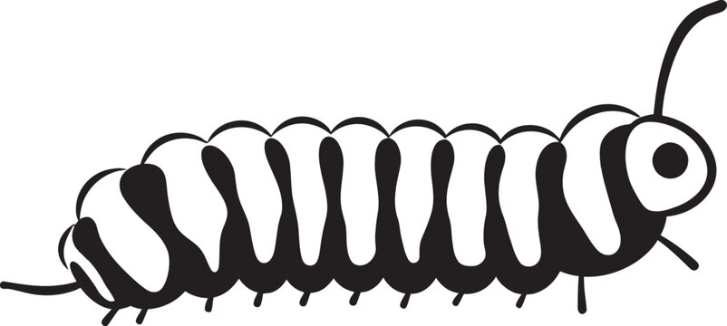 Creeping Chic Sleek Vector Logo Design for Stylish Caterpillar Caterpillar Couture Monochrome Icon in Natures Evolution