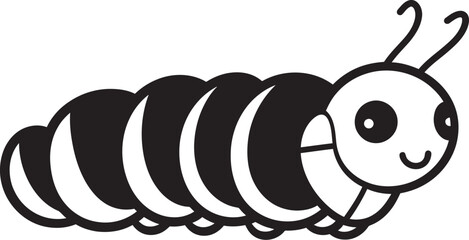 Creeping Chic Sleek Vector Logo Design for Stylish Caterpillar Caterpillar Couture Monochrome Icon in Natures Evolution