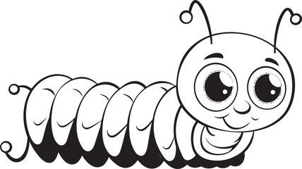 Caterpillar Couture Monochrome Icon in Natures Evolution Metamorphosis Magic Chic Vector Logo for Caterpillar Transformation