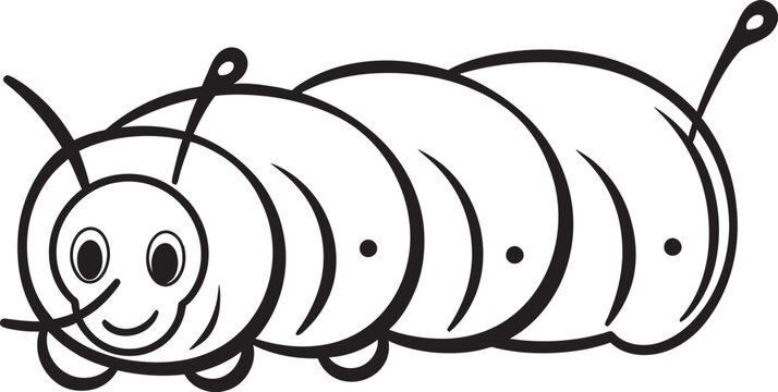 Silk Trail Elegance Black Icon Illustrating Caterpillar Evolution Natures Progression Elegant Monochrome Emblem for Caterpillar Icon