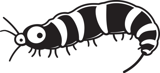 Natures Progression Elegant Monochrome Emblem for Caterpillar Icon Creeping Chic Sleek Vector Logo Design for Stylish Caterpillar