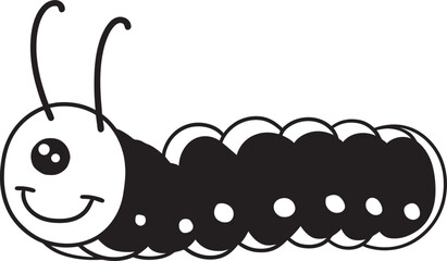 Caterpillar Couture Monochrome Icon in Natures Evolution Metamorphosis Magic Chic Vector Logo for Caterpillar Transformation