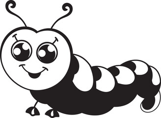 Creeping Chic Sleek Vector Logo Design for Stylish Caterpillar Caterpillar Couture Monochrome Icon in Natures Evolution