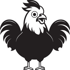 Clucking Elegance Monochrome Emblem Illustrating Chicken Harmony Hen House Chic Elegant Black Icon with Vector Chicken Design