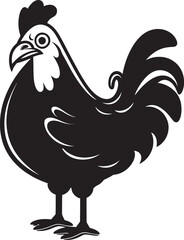 Hen House Elegance Chic Monochrome Chicken Emblem in Black Poultry Pizzazz Elegant Black Icon with Vector Chicken Design