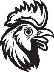 Cluck and Chic Sleek Black Vector Logo Design for Chicken Bliss Farmyard Fantasy Chic Vector Logo Showcasing Chicken Sophistication