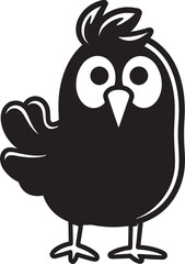 Plucky Pizazz Sleek Black Vector Logo for Poultry Icon Hen House Hues Chic Monochrome Chicken Emblem in Black