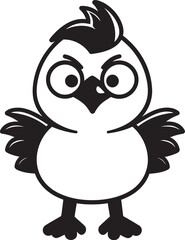 Hen House Hues Chic Monochrome Chicken Emblem in Black Wings of Whimsy Elegant Black Icon with Vector Chicken Design