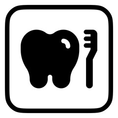 Editable tooth and brush vector icon. Dentistry, healthcare, medical. Part of a big icon set family. Perfect for web and app interfaces, presentations, infographics, etc