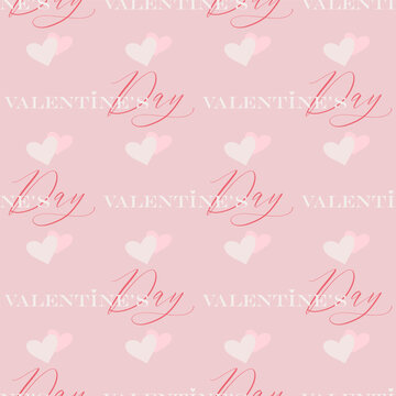 Valentines Day Seamless Pattern Textile Wallpaper. Template for 14 February Holiday Background.