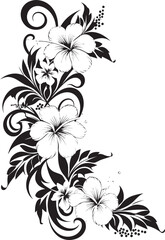Blossom Bliss Sleek Black Logo Design with Decorative Corners Enchanting Entwines Chic Icon Highlighting Decorative Corners