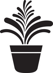Potted Panache Monochrome Emblem Highlighting Decorative Plant Pot Elegant Essence Chic Vector Plant Pot Logo in Black