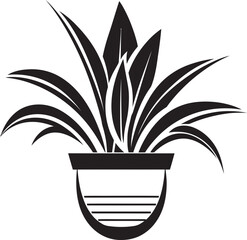 Natures Niche Sleek Black Logo Design with Decorative Plant Pot Petal Potpourri Monochrome Plant Pot Logo Highlighting Stylish Elegance