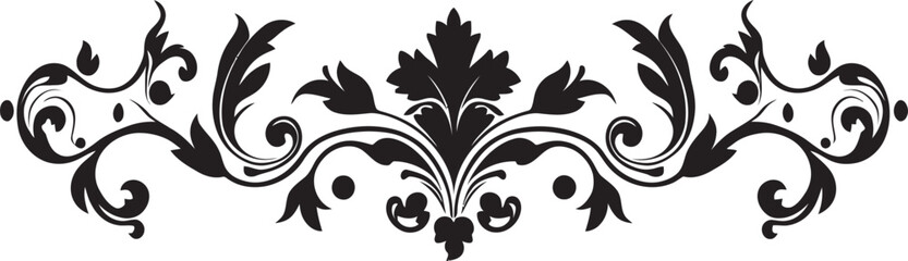 Baroque Brilliance Black Logo with Vintage European Border Design Retro Royalty Elegant Emblem with Monochrome European Border