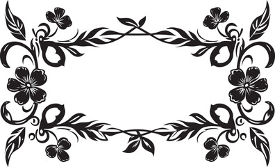 Classic Craftsmanship Stylish Vintage European Border Icon in Monochrome Aged Allure Sleek Emblem with Black European Border Design