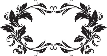 Aged Allure Sleek Emblem with Black European Border Design Heritage Hues Vintage European Border Logo in Elegant Black