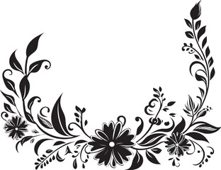 Whimsy in Waves Black Doodle Logo with Decorative Touch Elegance Embellished Doodle Decorative Vector Icon in Sleek Black